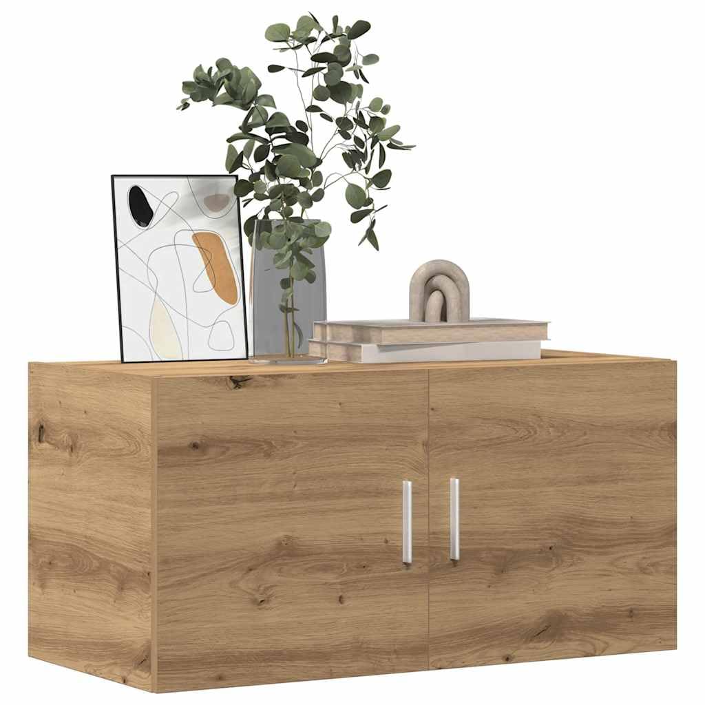 Étagère murale chêne 2 portes : optimisez vos petits espaces et cachez le désordre avec style