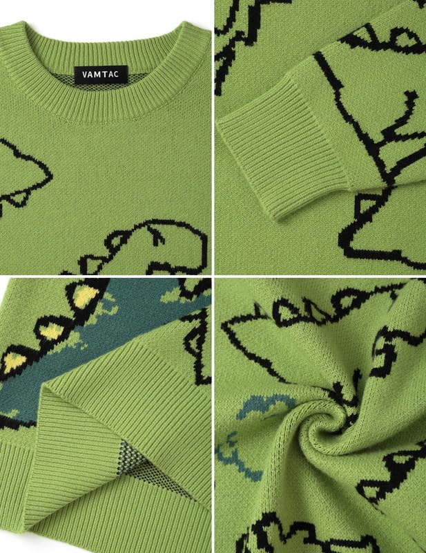 Image of Vamtac Mens Oversized Sweater Vintage Graphic Pullover Crewneck Knit Jumper Y2K Unisex Streetwear 2026 Fall Tops