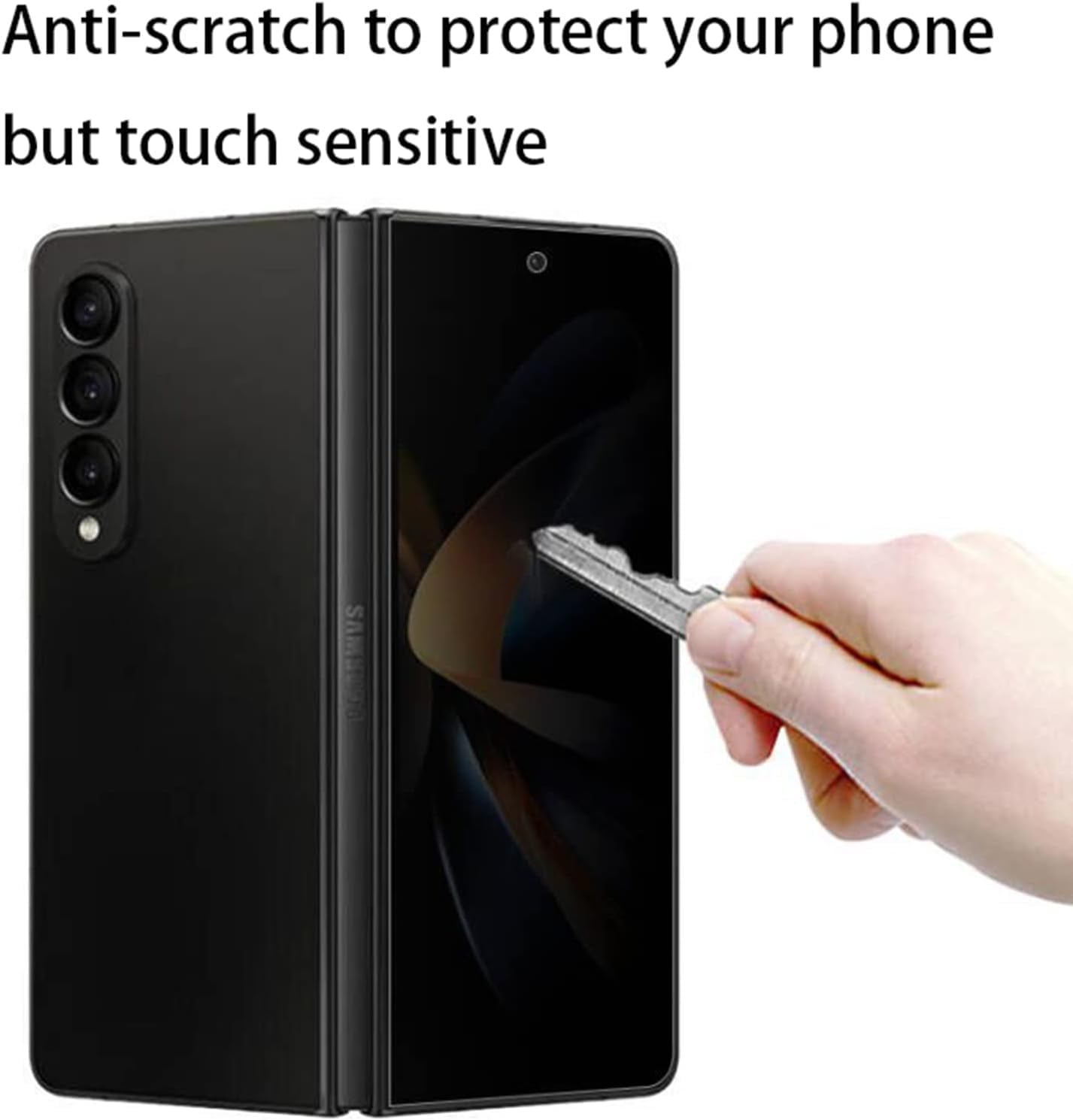 Anti-Spy Screen Protector Suit for Samsung Galaxy Z Fold 5 5G 2023, Matte Anti-Glare Privacy Outer Inner Soft Anti-Scratch Film Anti-Peeping image 4