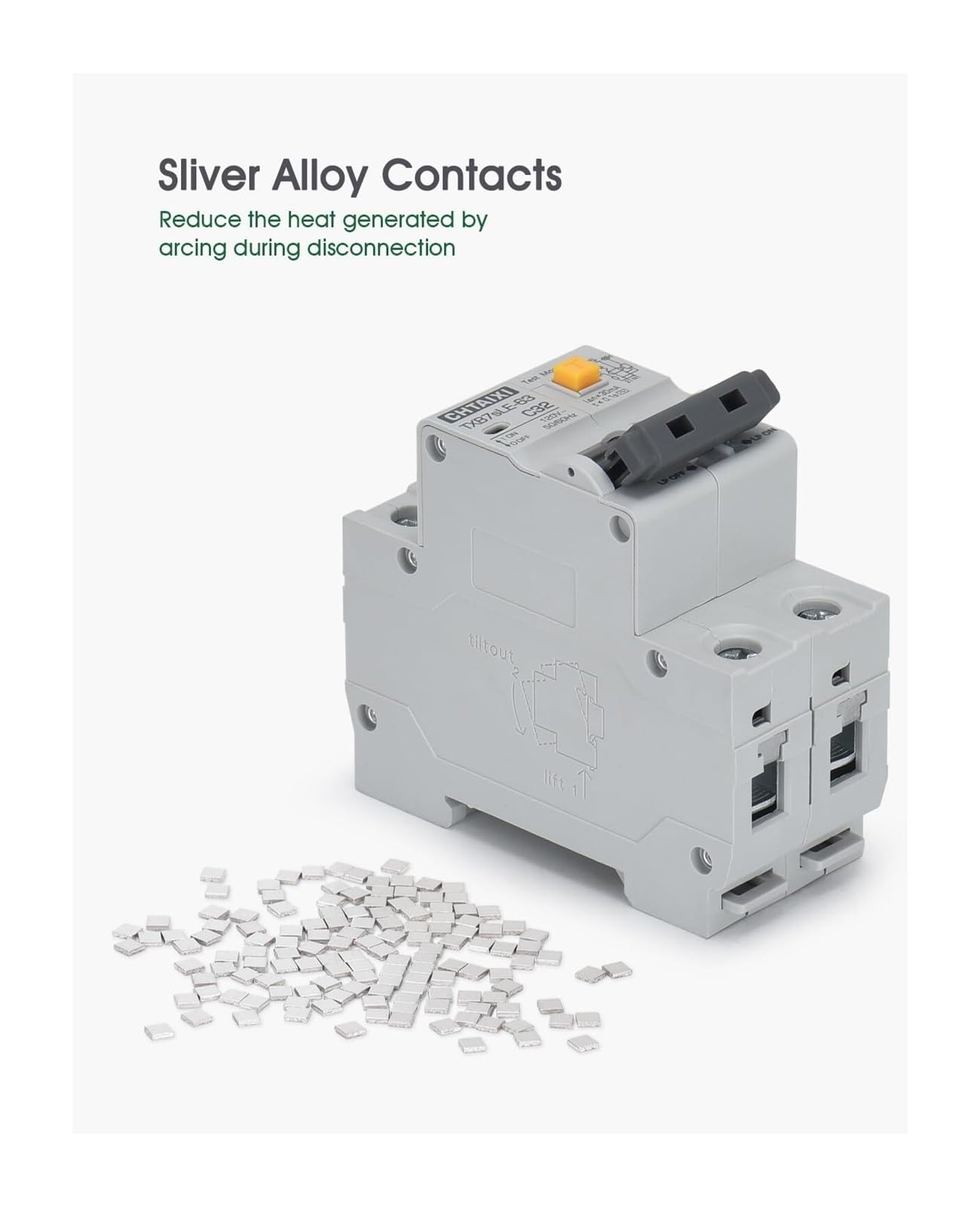 Interruttore differenziale 16A 120V AC Montaggio su guida DIN magnetotermico Protezione 1PN RCBO C16(10 Amp)