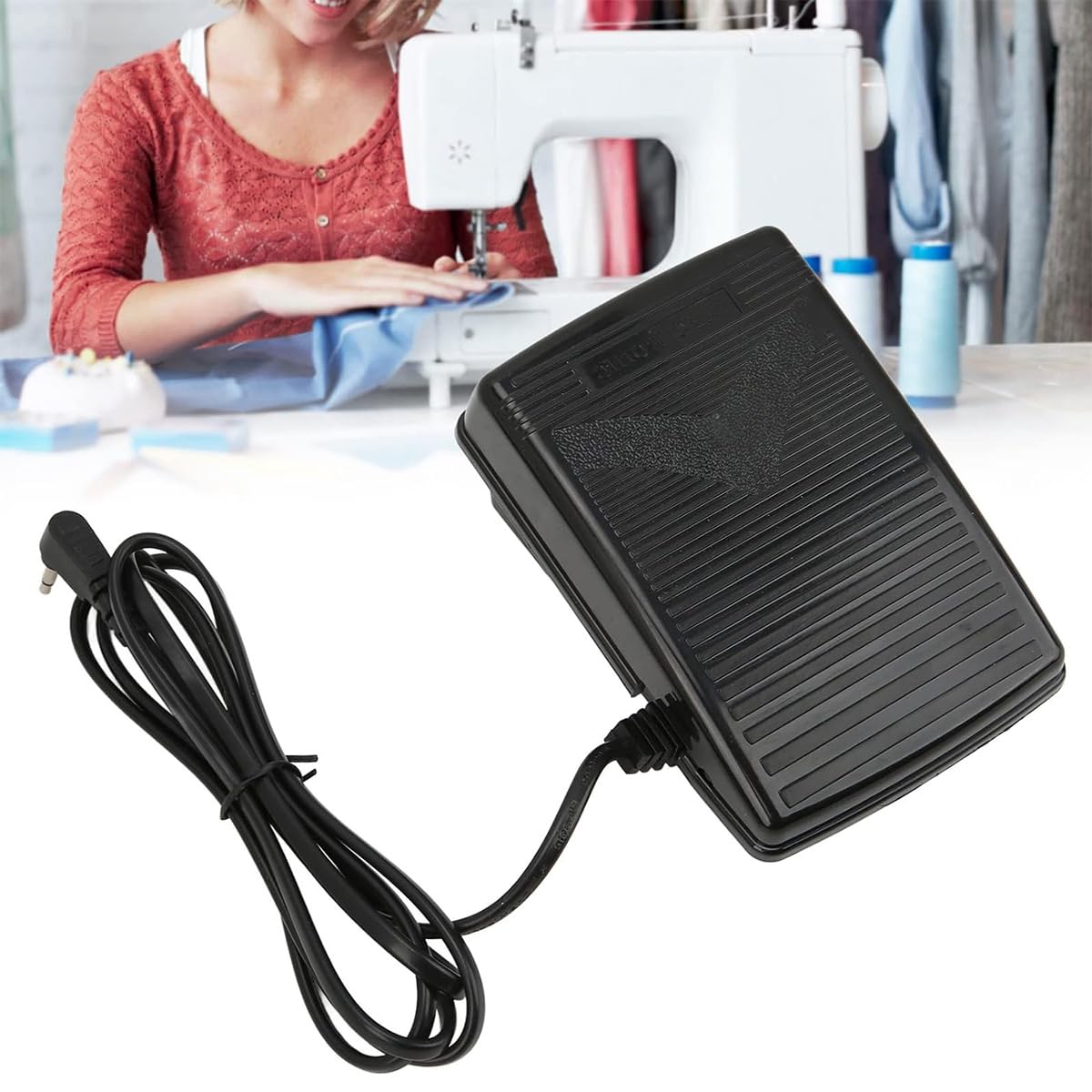Pedal de control para máquina de coser, pedal de plástico compatible con SC220, 6160, 6180, 5400 y XL-400