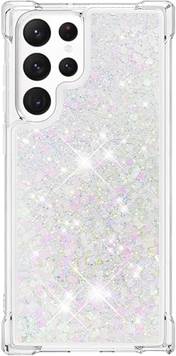Miniatura 3 de Monwutong LSWT - Funda delgada para Samsung Galaxy S22 Ultra, con efecto de arena movediza líquida con purpurina, silicona suave TPU con lente de