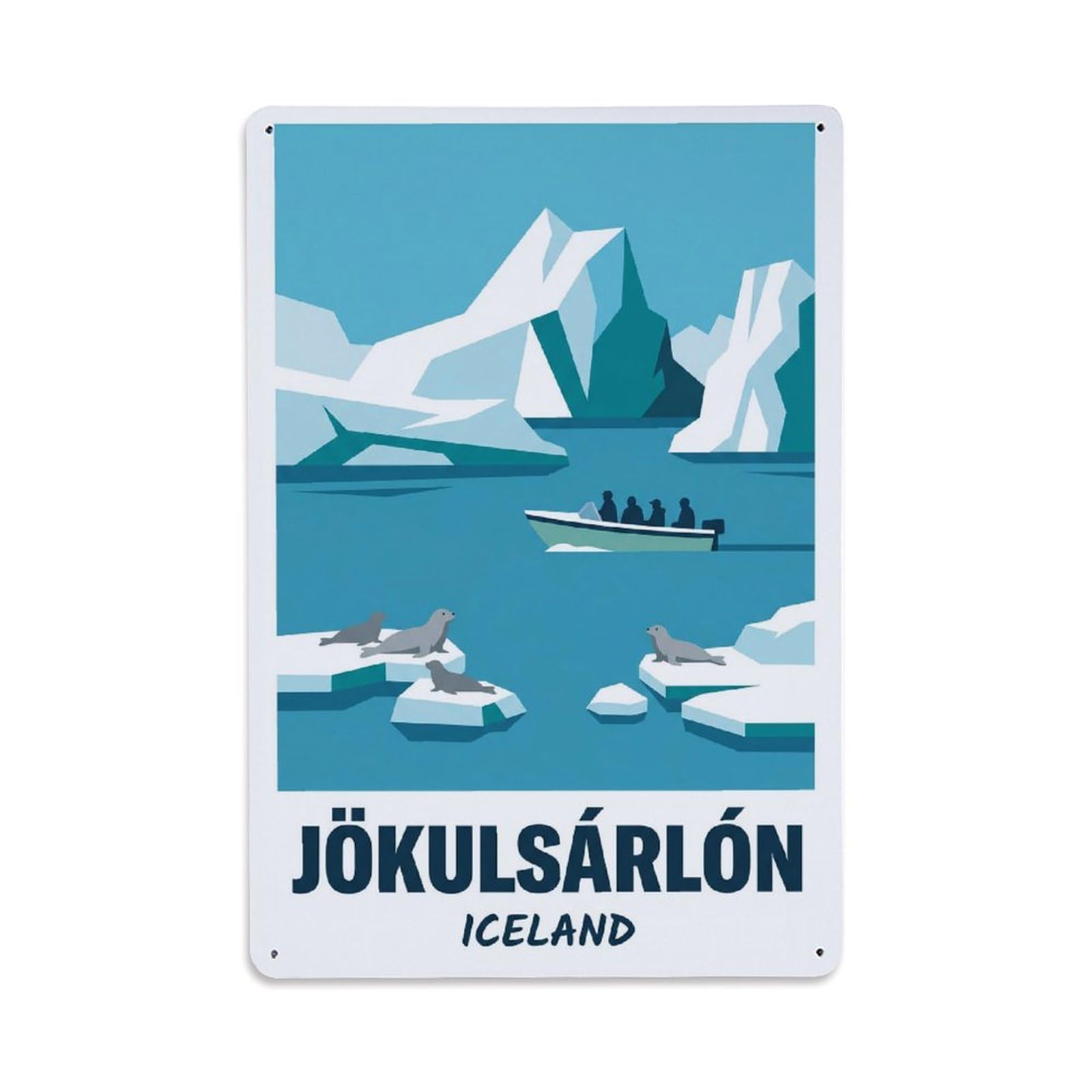 Gead 8X12inch Style Vintage Travel Jokulsarlon Iceland Lagoon Metal Tin Sign