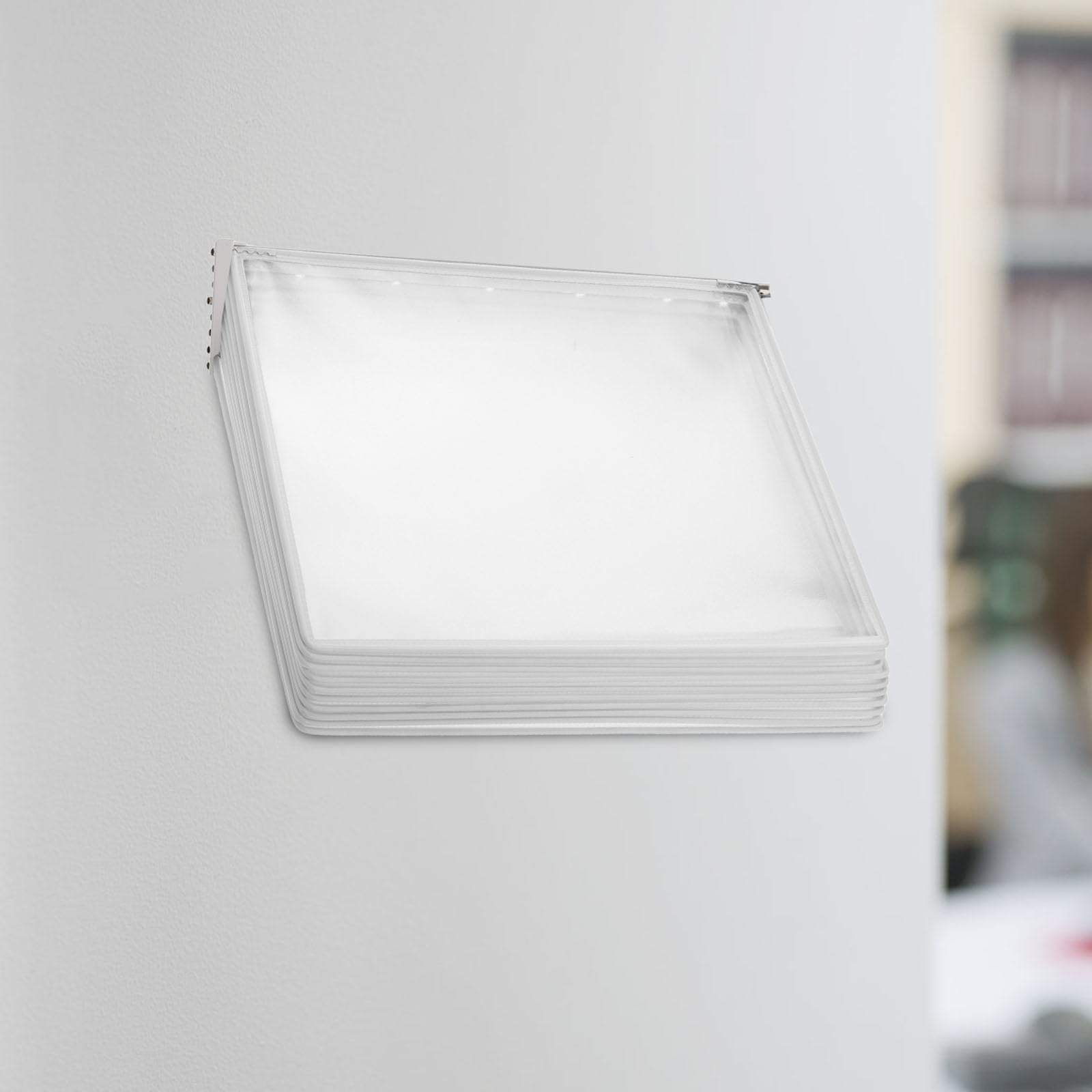 Wandmontierter A4-aktenhalter 10 Seiten Eisen Pvc Weiß