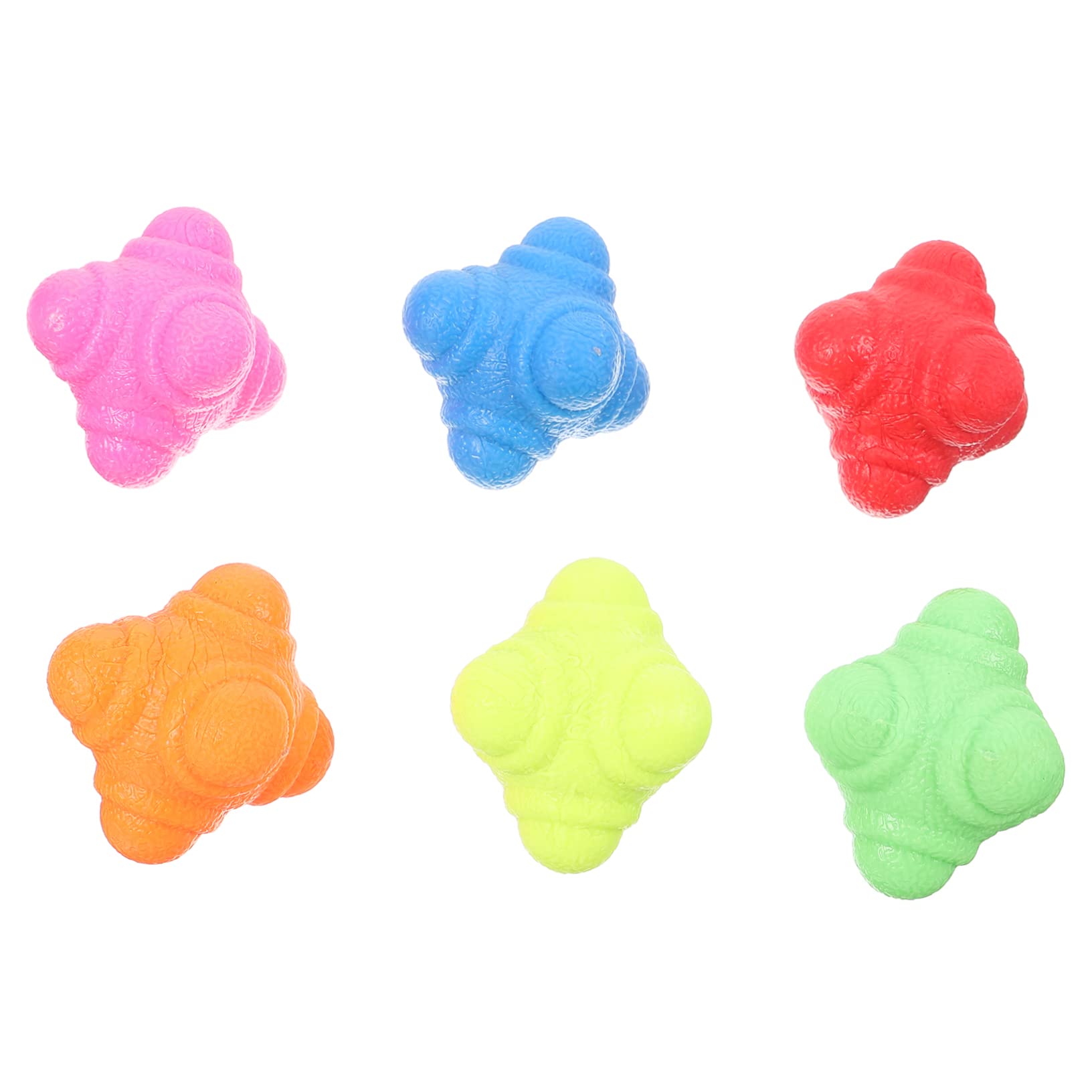 Garneck 6pcs Hexagonal Reflex Balls Reaction Training Balls for Fitness Agility Exercise Hand-Eye Coordination