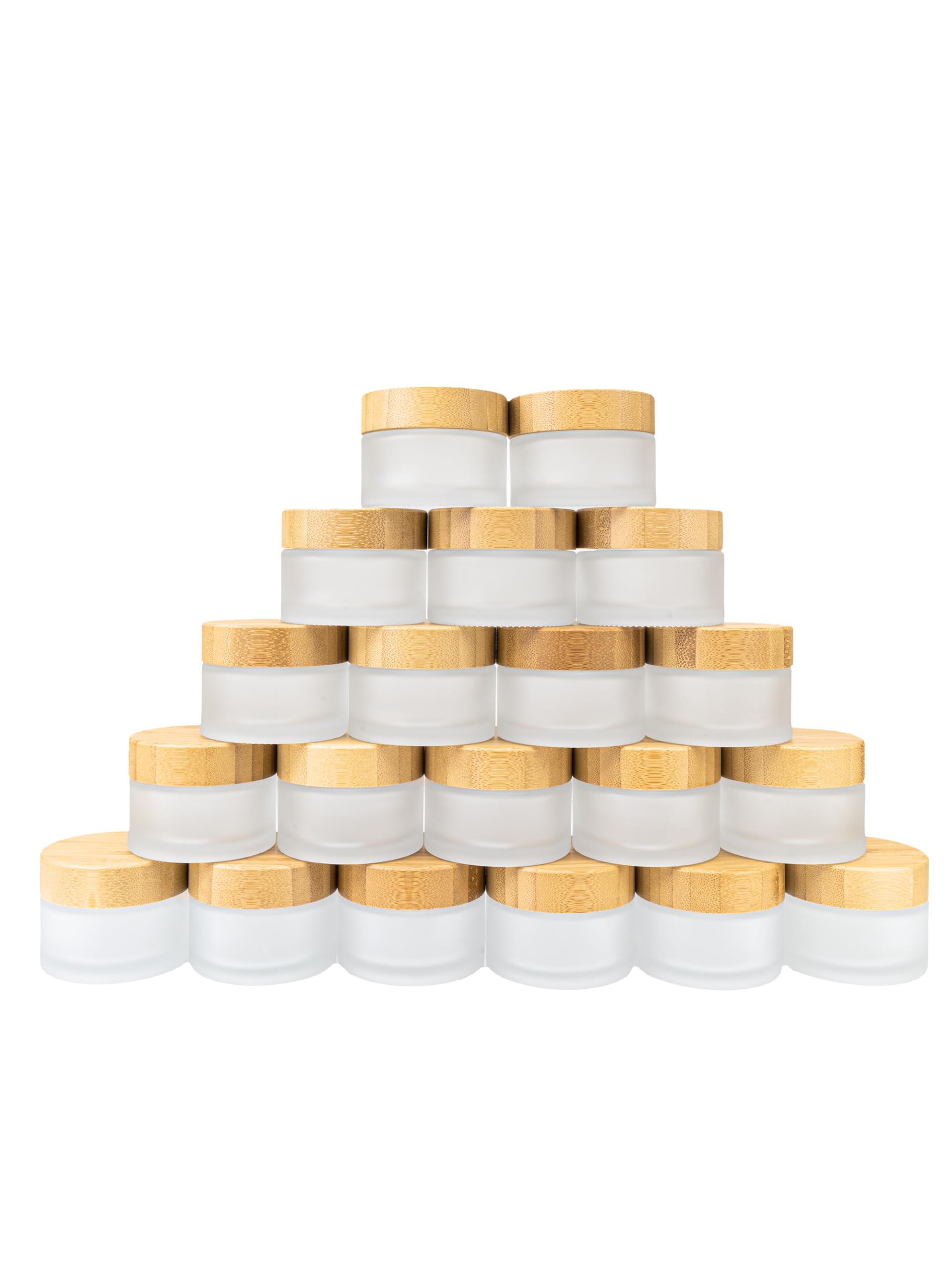 Wachsmann – leere Glastiegel mit Bambusdeckel (5 ml, 20 ml, 50 ml oder 100 ml) – auslaufsicher, dickes Milchglas – nachhaltige Kosmetikbehälter für DIY Kosmetik, Cremes & Salben