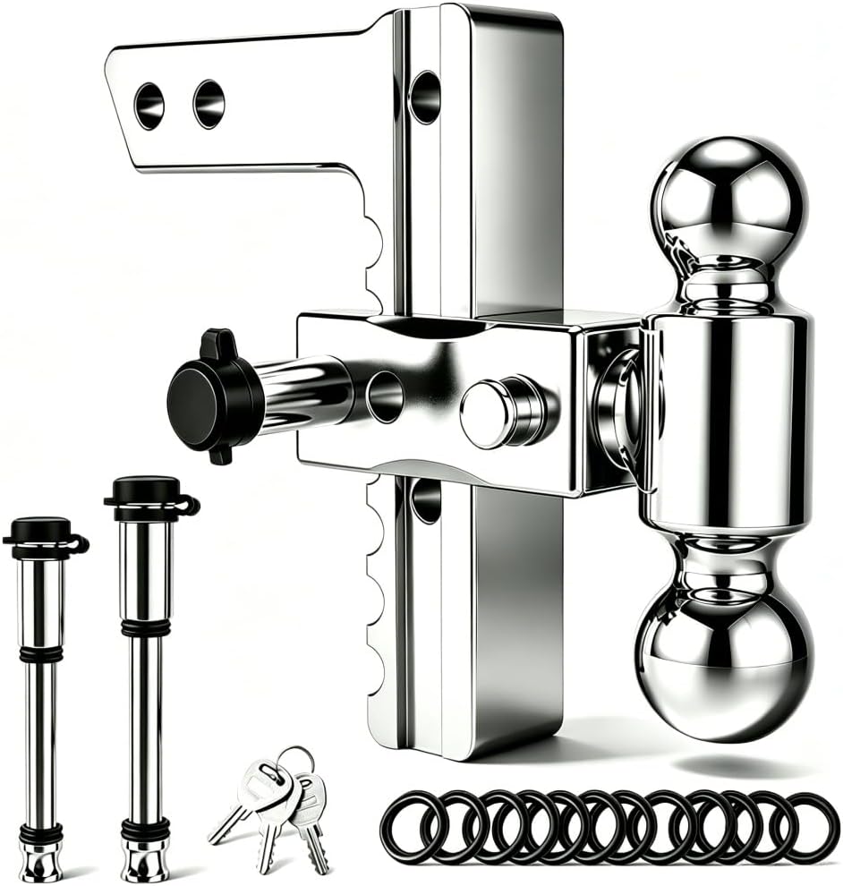 Adjustable Trailer Hitch for 2.5 inch Receiver,8 inch Rise/Drop Hitch