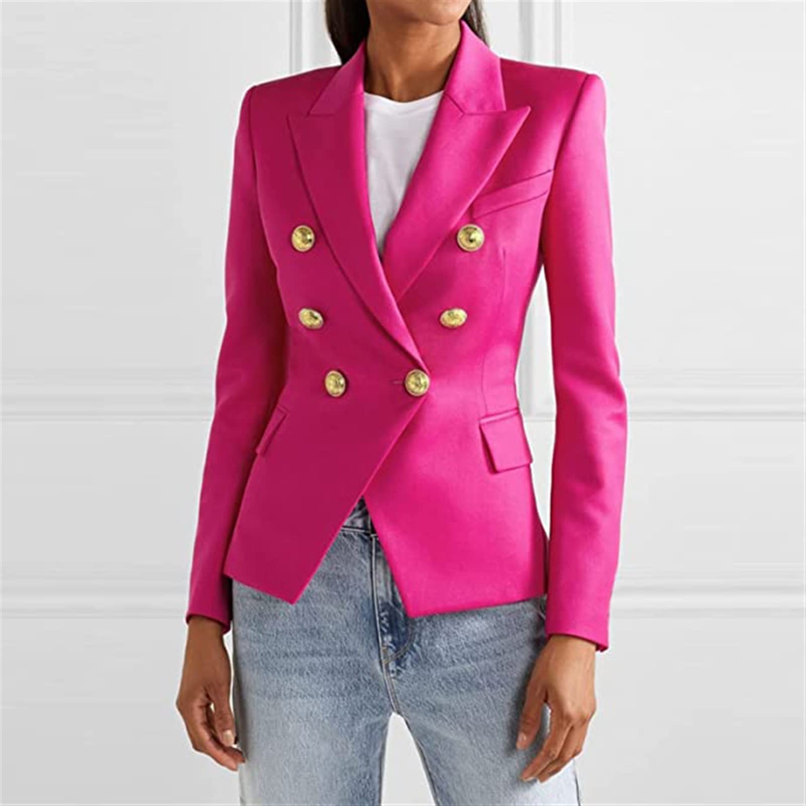 Damen Lange Mantel Jacke Frauen Blazer doppelreihig Lange Ärmel Büro schicke Oberteile Mantel weibliche lässige Oberbekleidung
