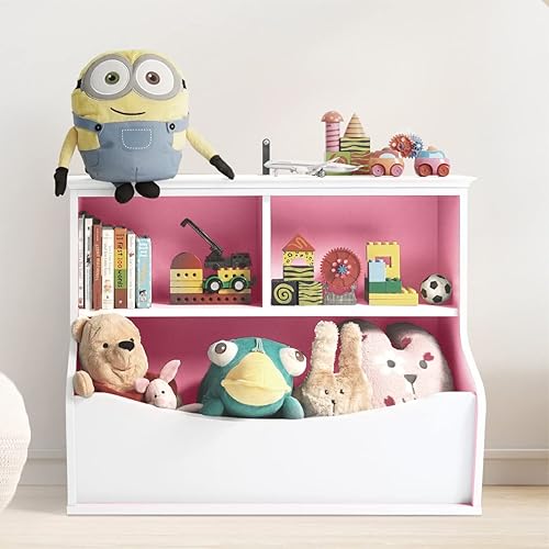 Miniatura 38 de CAPHAUS Organizador de almacenamiento de juguetes para niños, cubo de almacenamiento abierto, libro multifuncional, gabinete de almacenamiento de E.