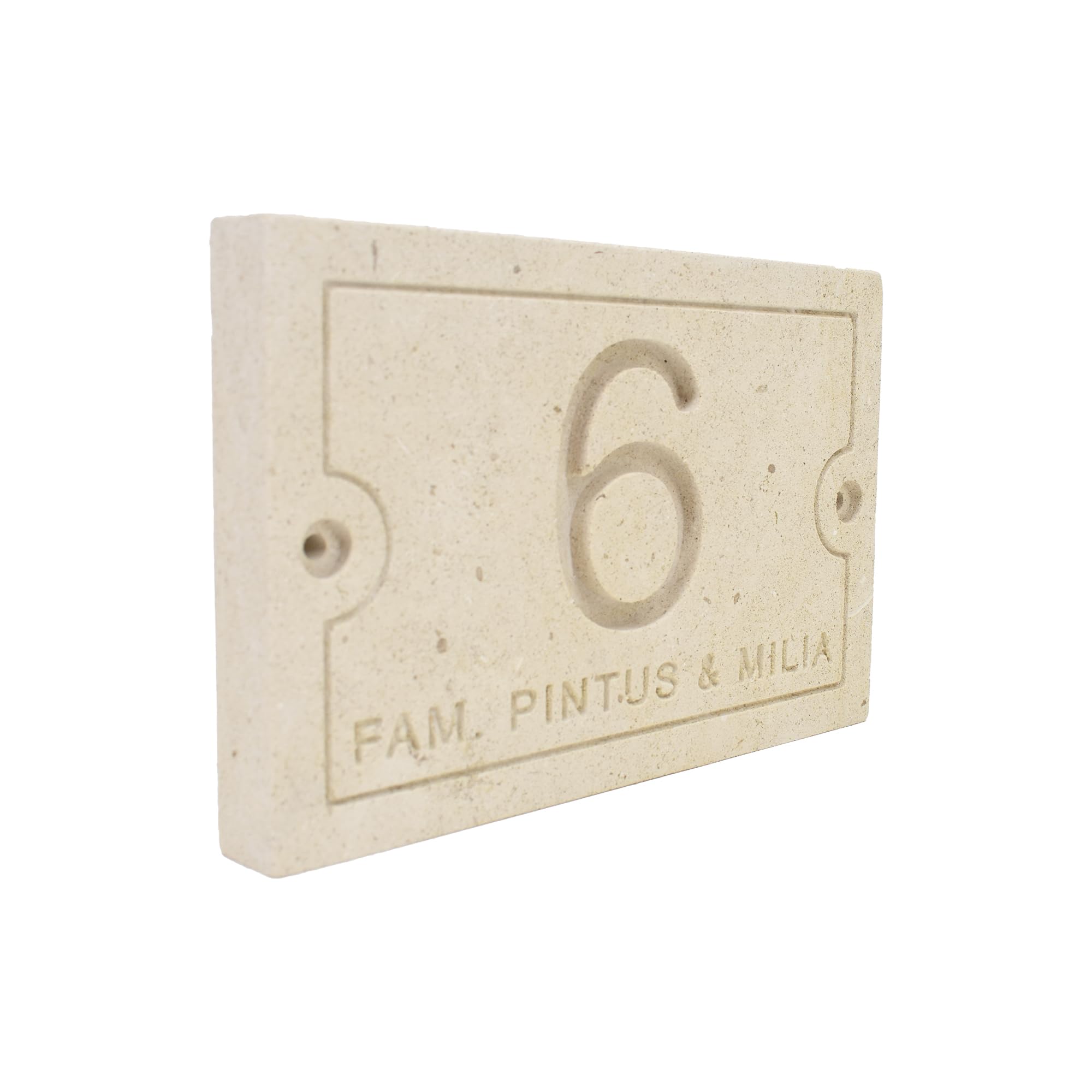 Numero civico esterno personalizzato in PIETRA LECCESE con nome della Via i misura 10 cm x 15 cm x 2 cm- personalizzabile