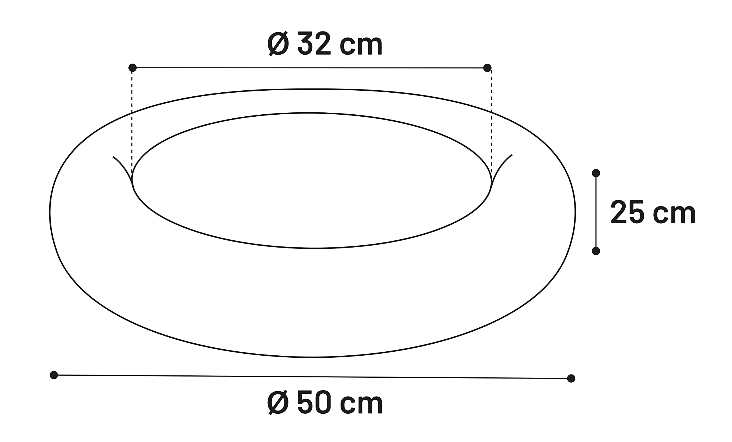 FLAMINGO Kosz Kremowy Okrągły Kremowy 50CM