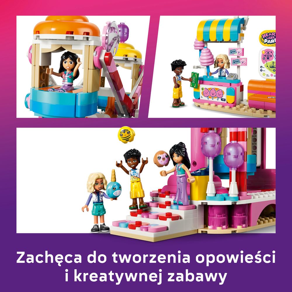 LEGO Friends Cukierkowo-babeczkowy diabelski młyn 42700 | Diabelski młyn, zestaw z parkiem rozrywki, prezent dla dziewczynki i chłopca 7+, 602 elementy