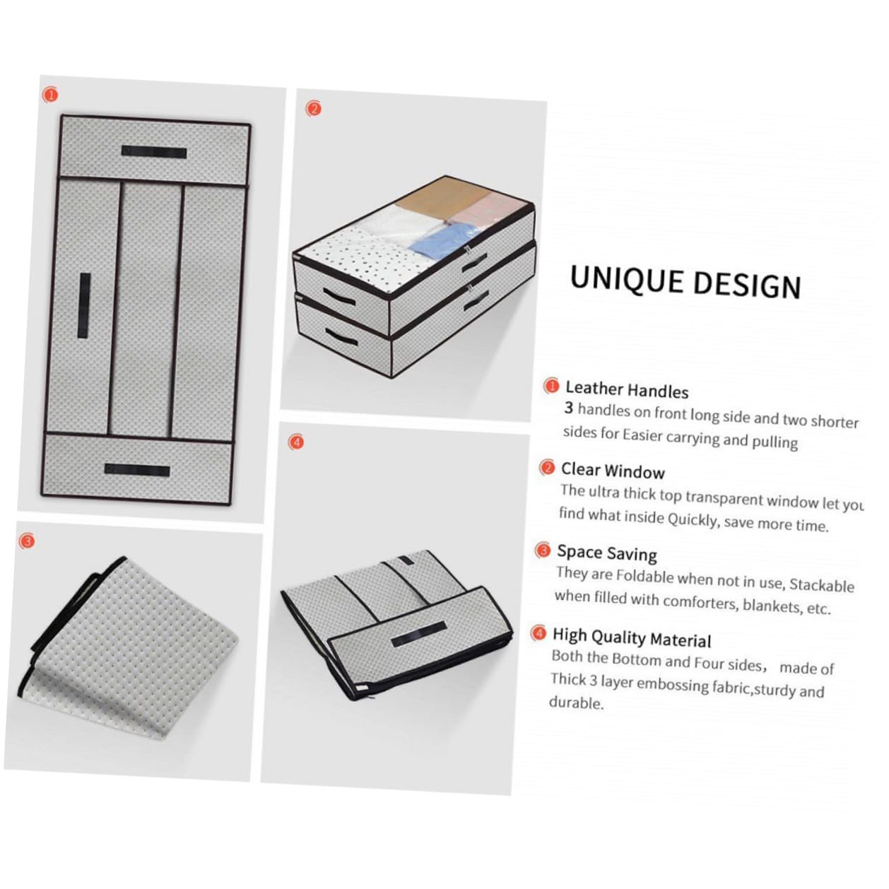 Cabilock 2piezas Cajas de Almacenamiento para Edredones y Ropa de Hogar Organizadores de No Tejida Contenedores Impermeables para Guardar Ropa Armarios