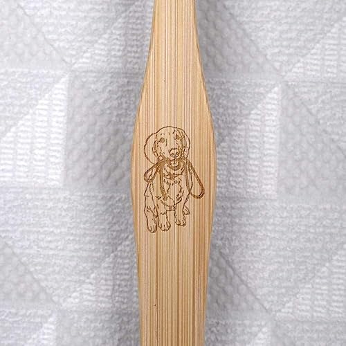 Miniatura 2 de 'Golden Retriever Puppy Holding Lead' Bamboo Toothbrush (TF00018880)