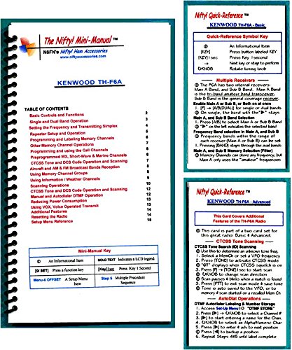Kenwood TH-F6A TH-F7E Mini-Manual and Dual Card Combo by Nifty Accessories