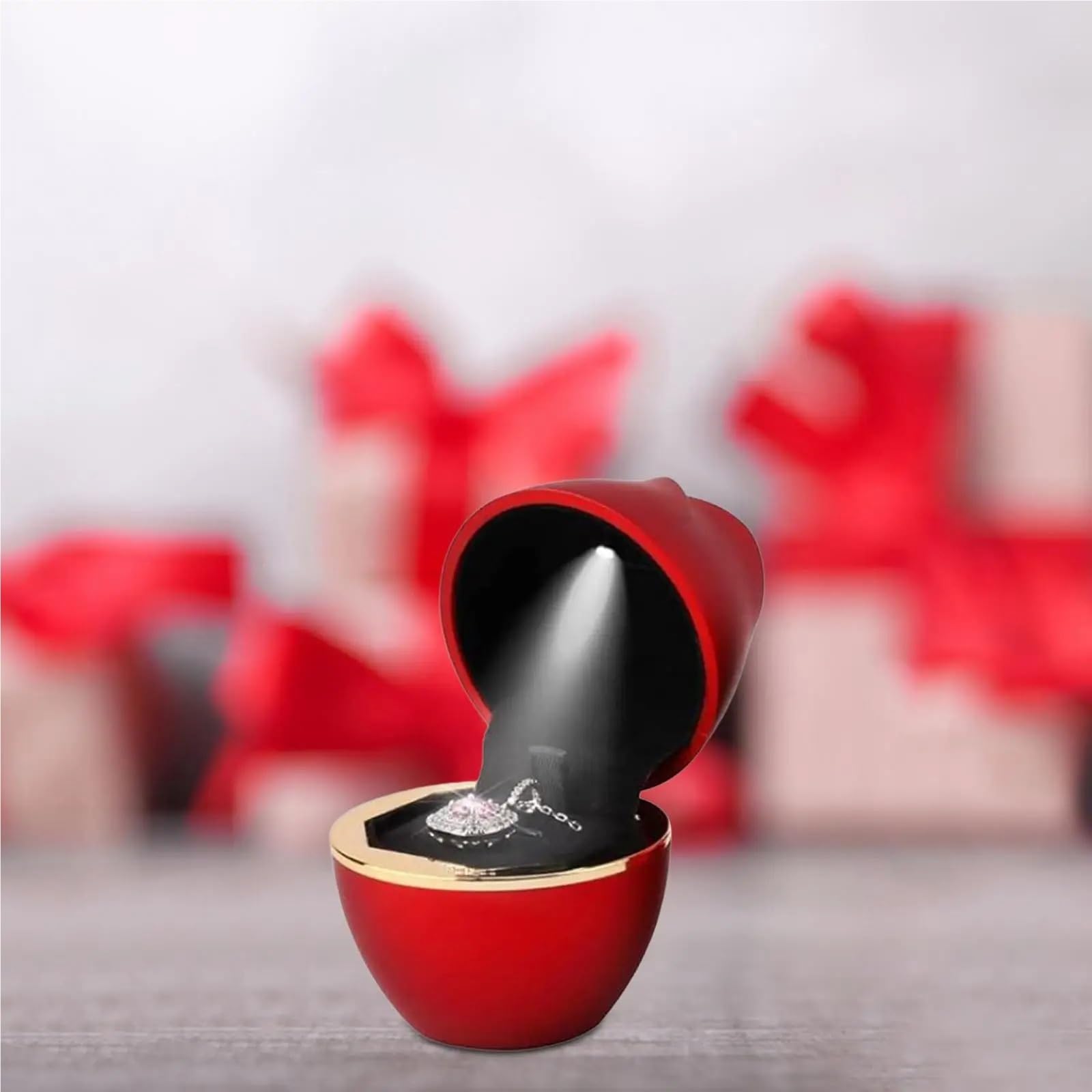 WWYYZAYC Rose Shape Rings Box Jewelry Ring Case For Marriage Wedding Ceremony Proposal Valentines