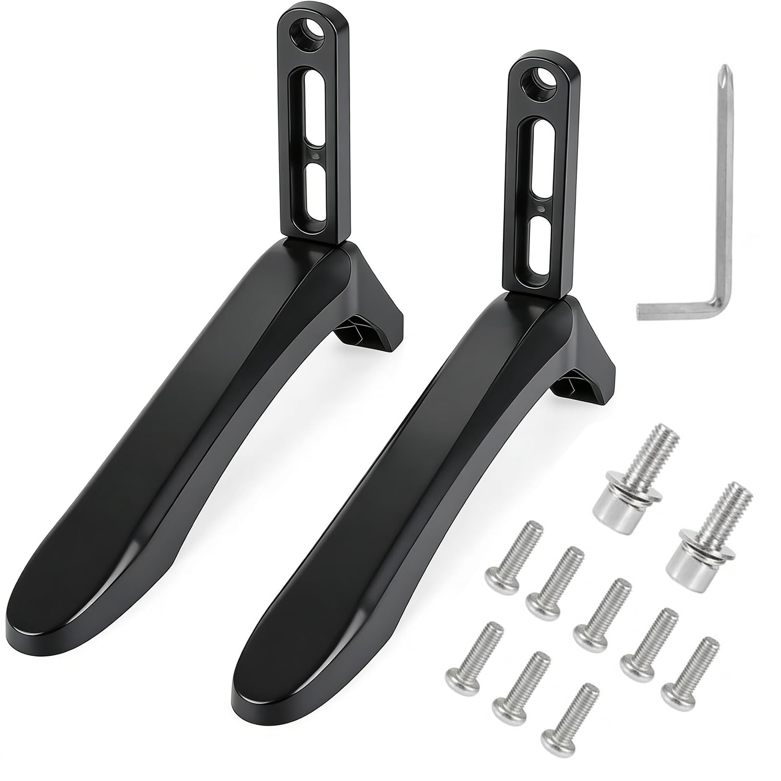 Universal TV Stand Legs, 2 Pack Replacement Base Pedestal Feet for Flat Screen LED LCD Smart TVs, Heavy Duty Tabletop TV Stand with Anti-Slip Pads & Mounting Hardware, No Drilling Required