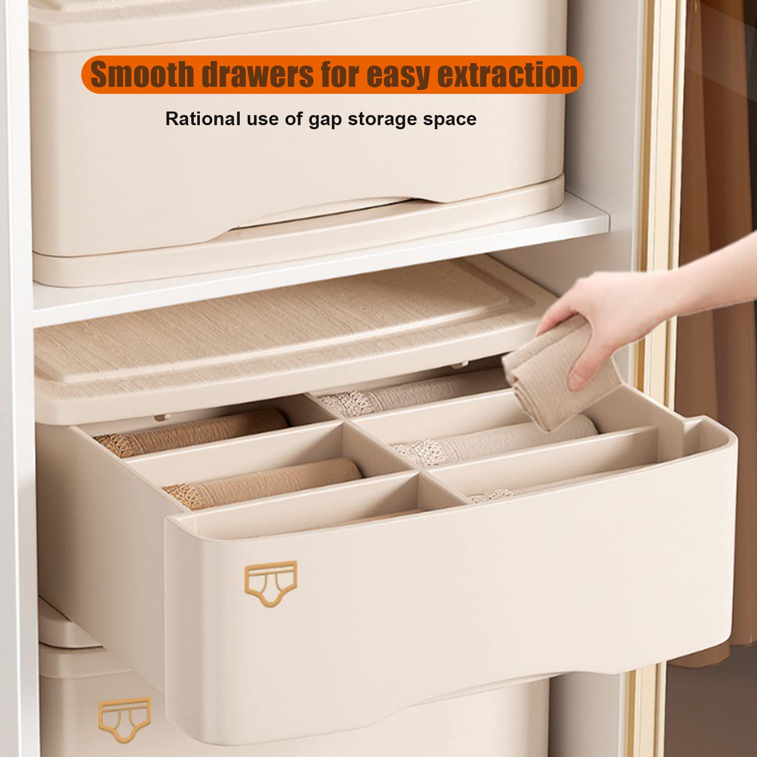 Organisateur de tiroir pour sous-vêtements, séparateurs, boîte de Rangement pour sous-vêtements, Type de tiroir, ménage 3 en 1, sous-vêtements, Chaussettes, Garde-Robe, Rangement