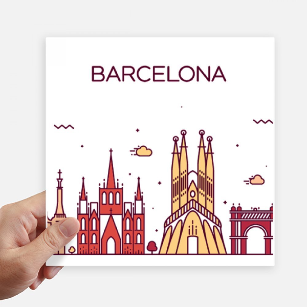 Autocollant Barcelone Espagne anti-rayures pour ordinateur portable et protection valise 20cm