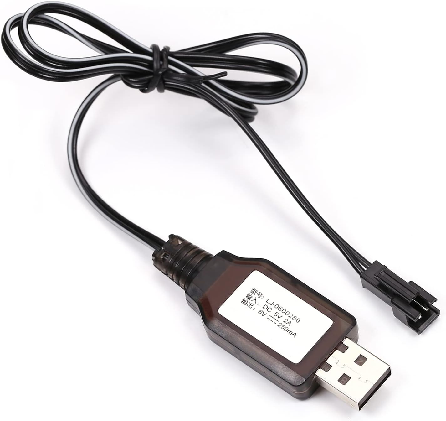 Jutagoss SM-2P Positive USB Charging Cable 6V 250mA USB Power Adapter Charger Cable with Connector Plug for RC Car