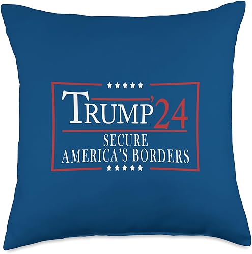 Trump 2024 Secure Americas Borders Trump Support Maga - Almohada de tiro