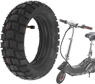 Scooter Inflatable Tyre,10in Electric Scooter Tire with 10x2.50 Inner Tube Inflatable Rubber Tyre Replacement Outer Tire for 255x80 Outer Tube