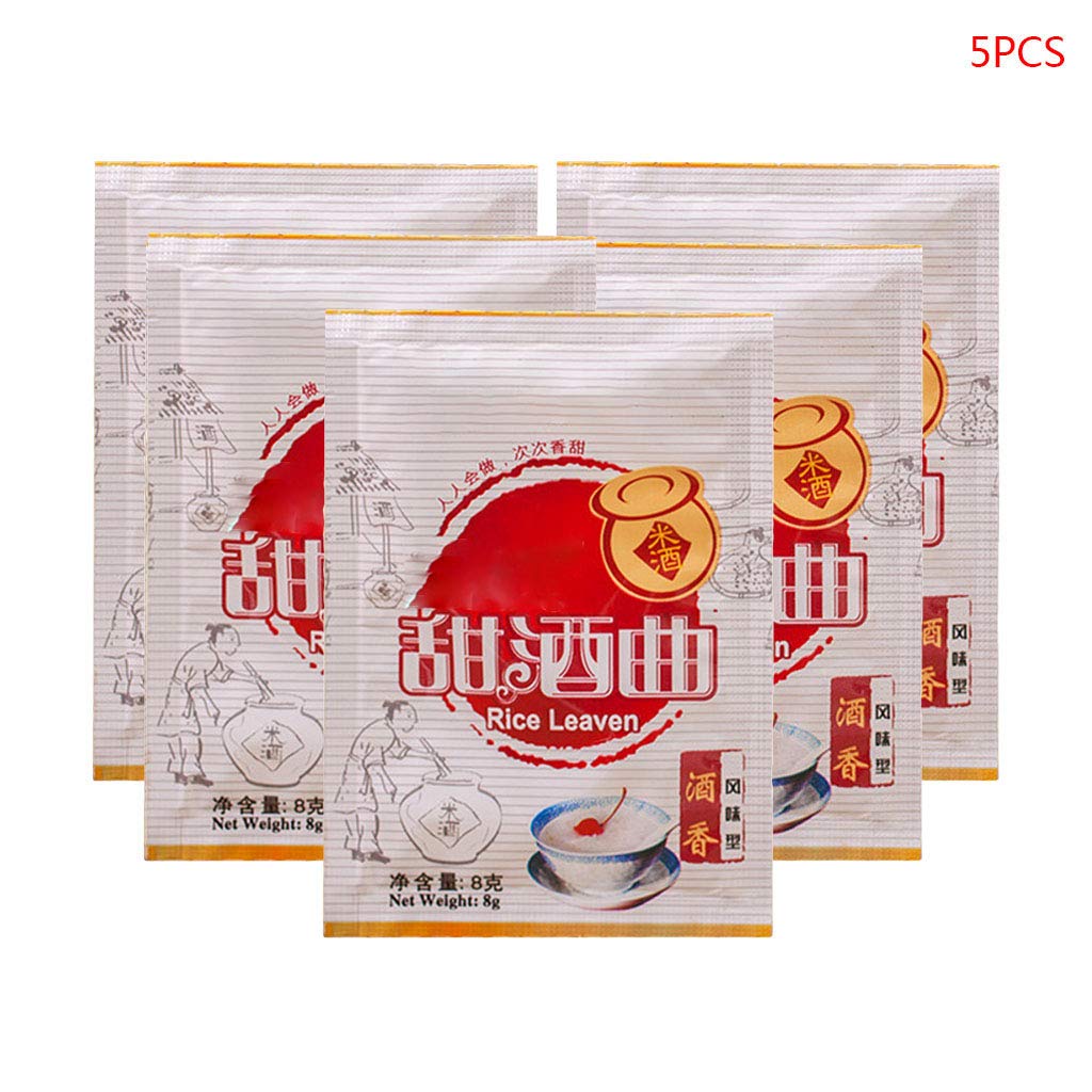 Wwhjr 5 Packs Chinese Rice Wine Fermentation Starter Leaven Powder Flavor Making Brew