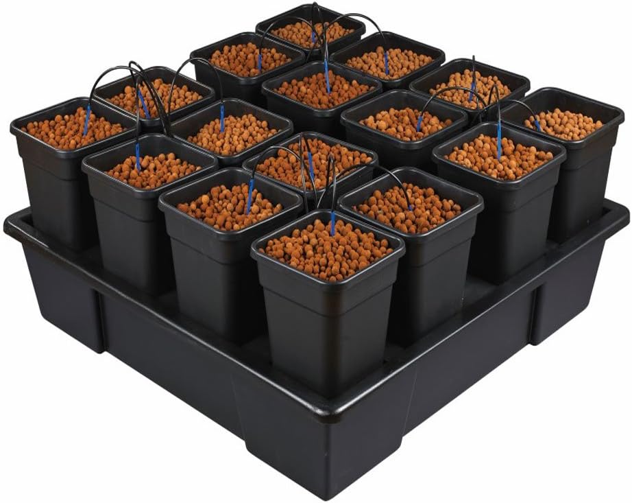 Wilma X-X-Large 16 x 11 Litre Pot Hydroponic Dripper System + Black Orchid Pro Timer