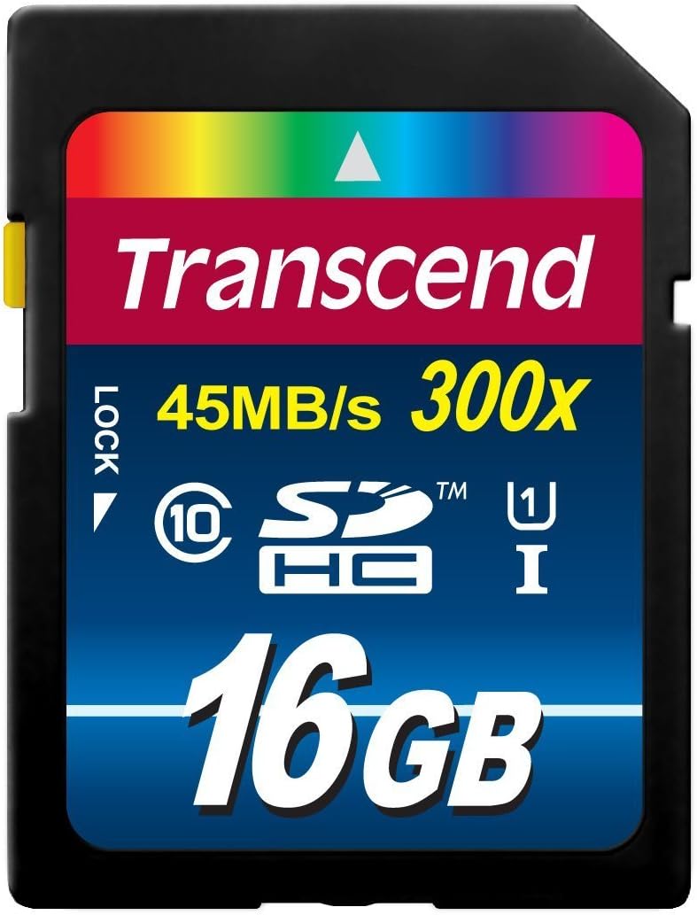 Transcend 32GB SDHC Class 10 Uhs-1 Flash Memory Card Up to 60MB/S (TS32GSDU1)