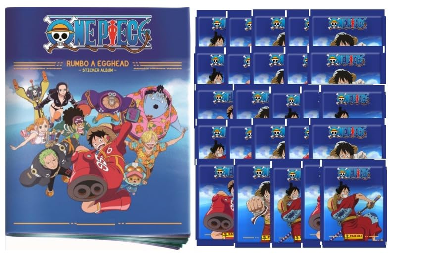 Album (vacío, sin sobres ni cromos) + 25 sobres Rumbo a Egghead Colección OP2026 Son Cromos (pegatinas)