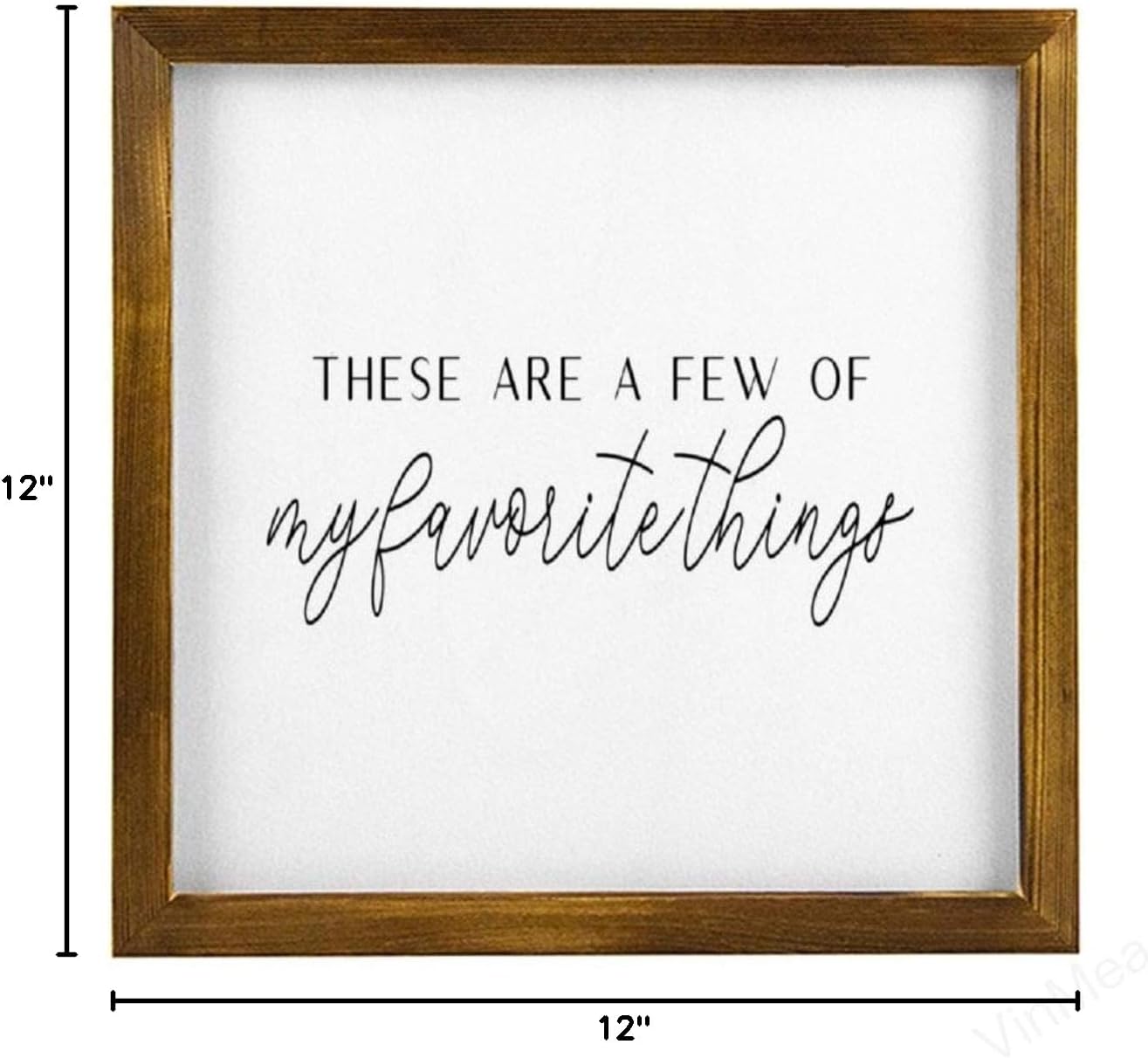 VinMea Home Decor Wood Sign These are A Few of My Favorite Things Framed Wood Sign,Rustic Wall Art Sign 12"x12"