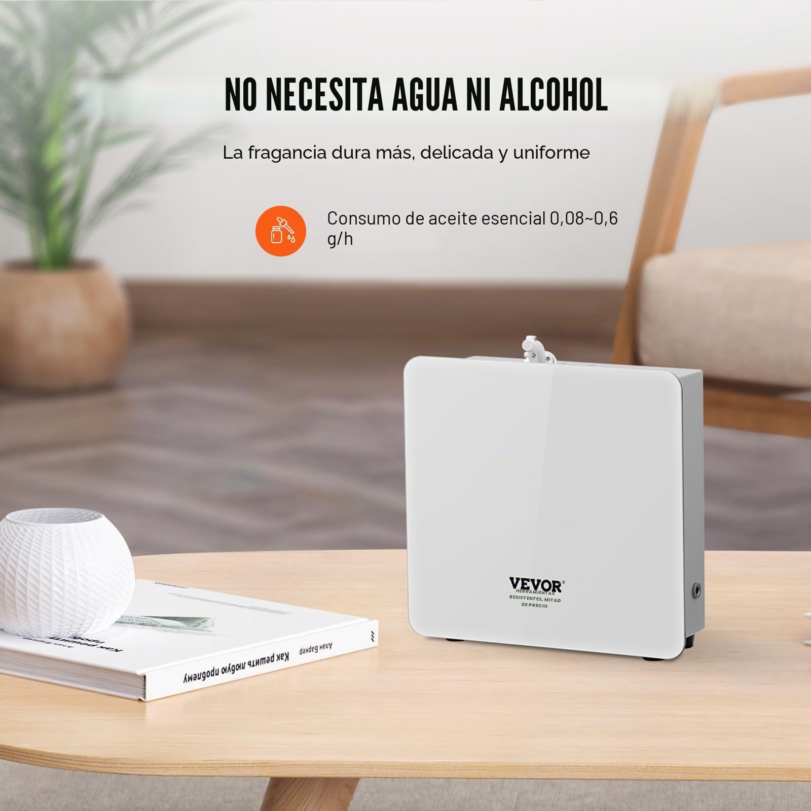 VEVOR Máquina de Aire Perfumado, Difusor de Aceites Esenciales Inteligente Bluetooth 480ML, Difusor de Perfume Sin Agua Aire Frío, Máquina de Difusión de Aromaterapia para Hogar, Oficina, Hotel, SPA