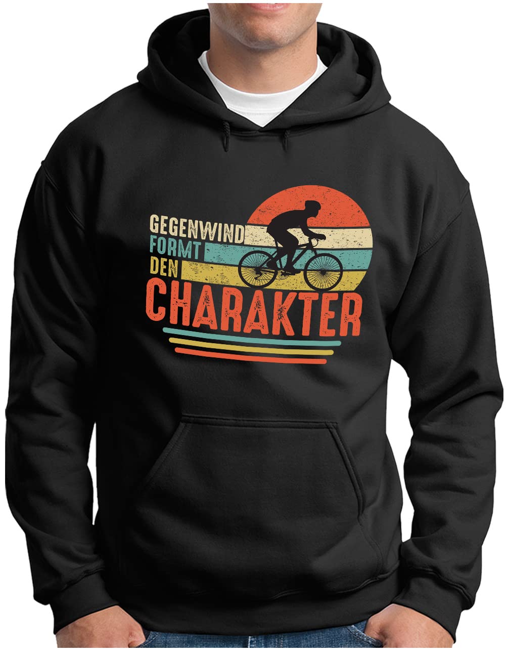 Sweat à capuche de vélo pull homme bicycle biking noir pull over - 5