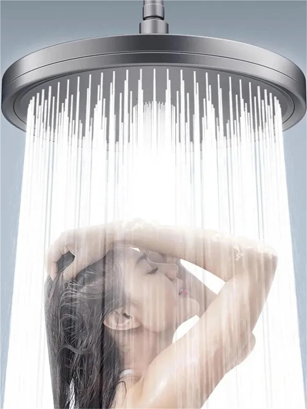 Ducha de Techo Grande Cabezal de Ducha de Lluvia de Gran caudal y Alta presión, Redondo, de 230 mm, con rociador Superior, Accesorios de baño(Black)