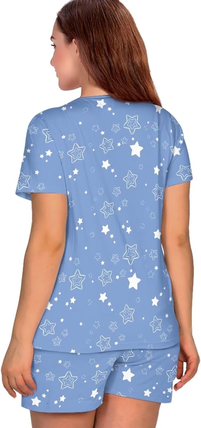 Women's Maternity Nursing Pajama Sets Comfy Breastfeeding Sleepwear Double Layer Postpartum Pjs