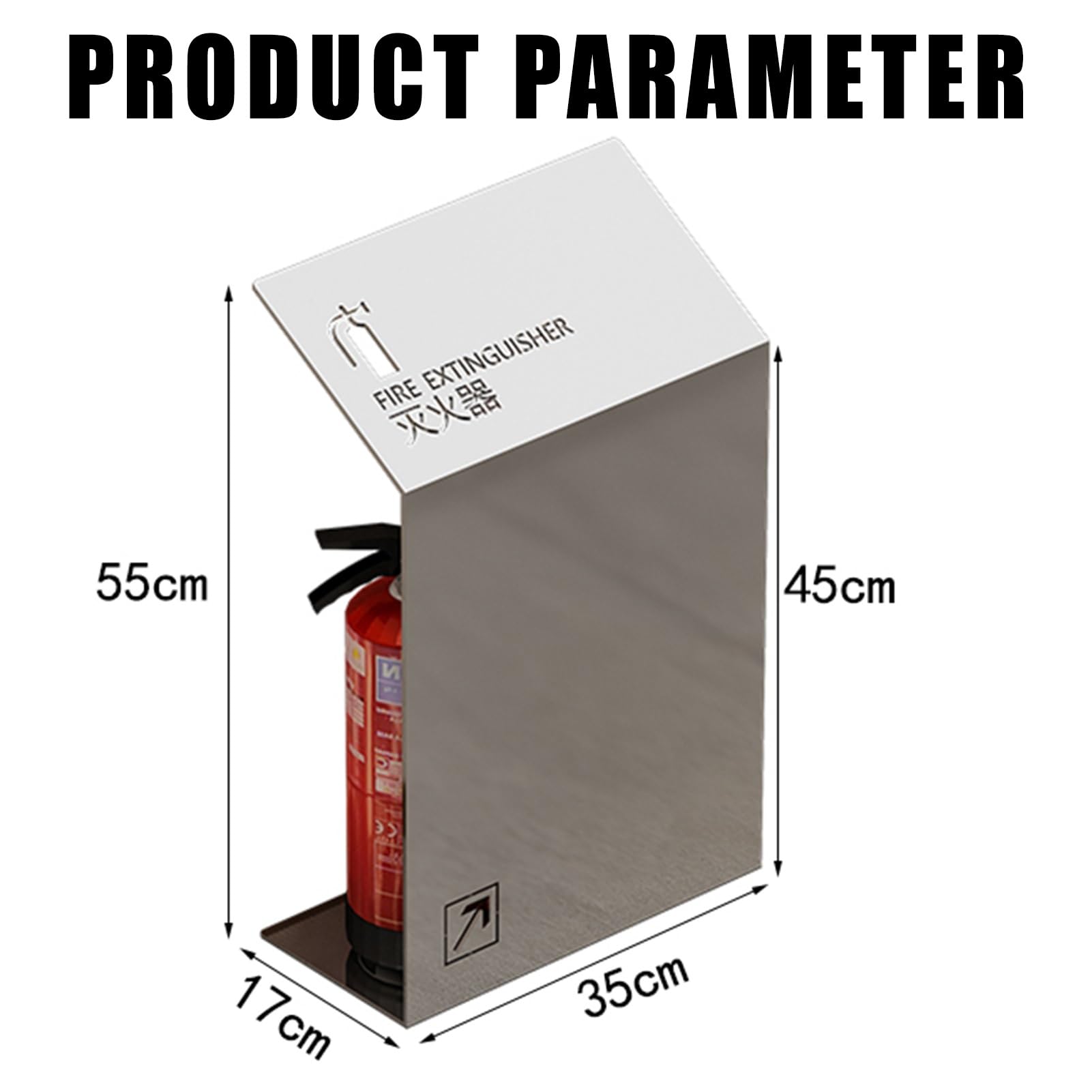 Extintor de suelo con diseño decorativo para tiendas comerciales, capacidad para dos extintores de 4 kg