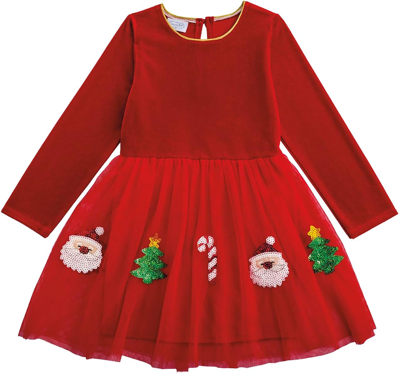 Mud Pie Baby Girls' Mud Pie Kids Christmas Red Sequin Tutu Dress