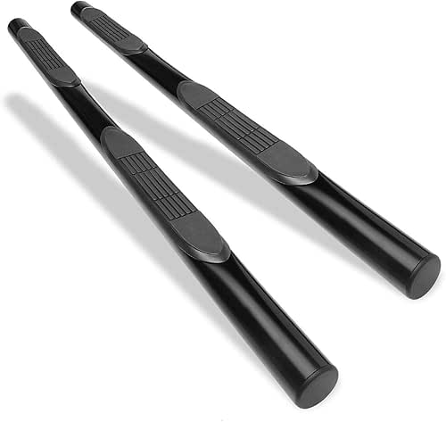 3" Round Black Side Step Rails Side Bars Compatible with