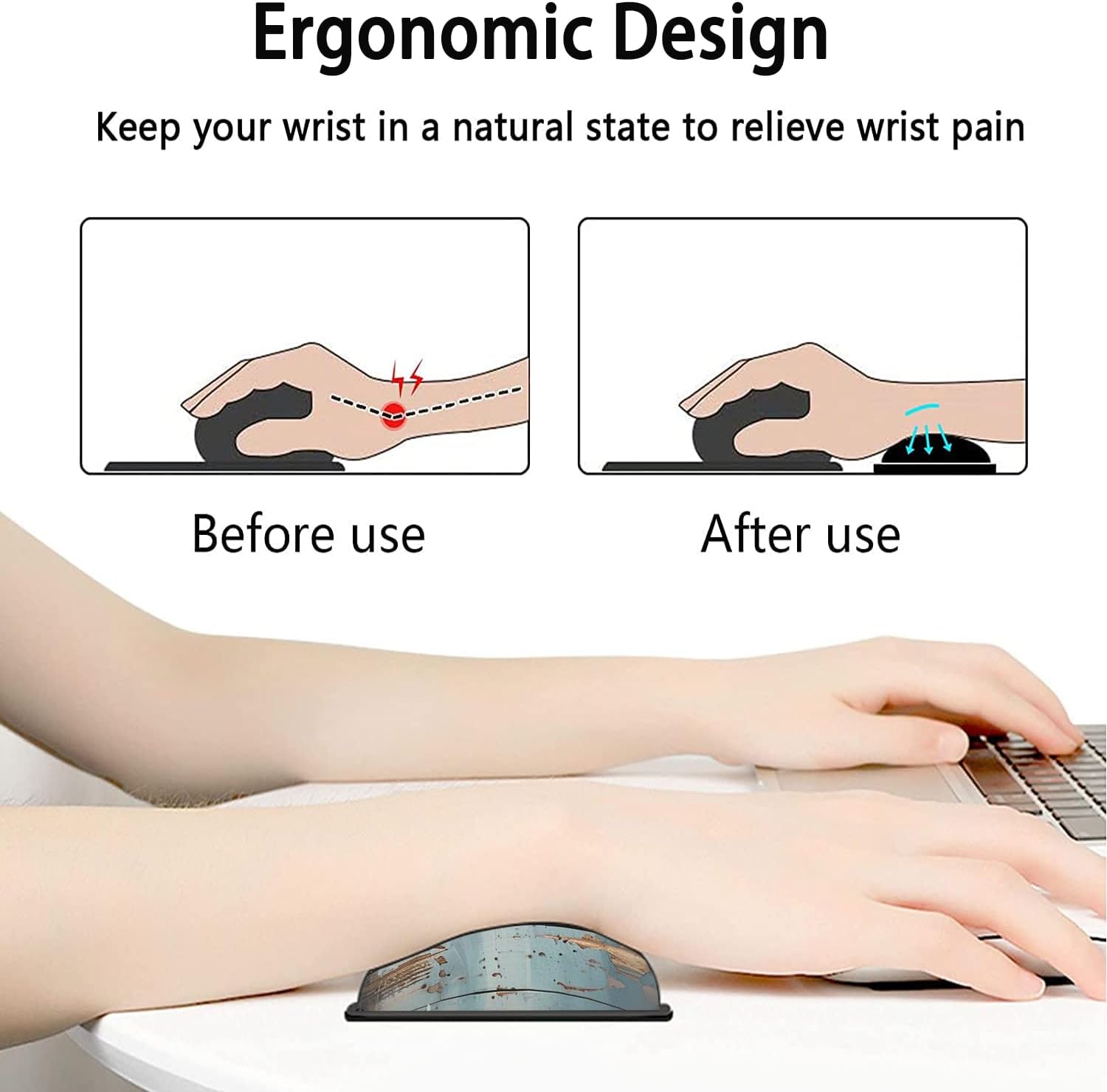 Large Mouse Pad with Mouse Wrist Rest, 31.5x11.8 in Extended Mouse Mat with Non-Slip PU Base, Ergonomic Memory Foam Wrist Rest, for Work & Gaming Writing Pad, Highland Cow Office Desk Pad