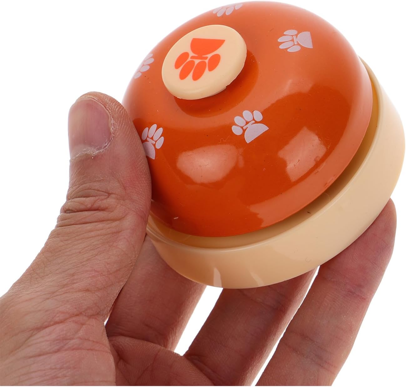 ARTIBETTER 2pcs Dog Doorbells for Potty Training with Paw Print Design Large Pet Training Press Bells for Puppy Toilet Orange Color for Pets