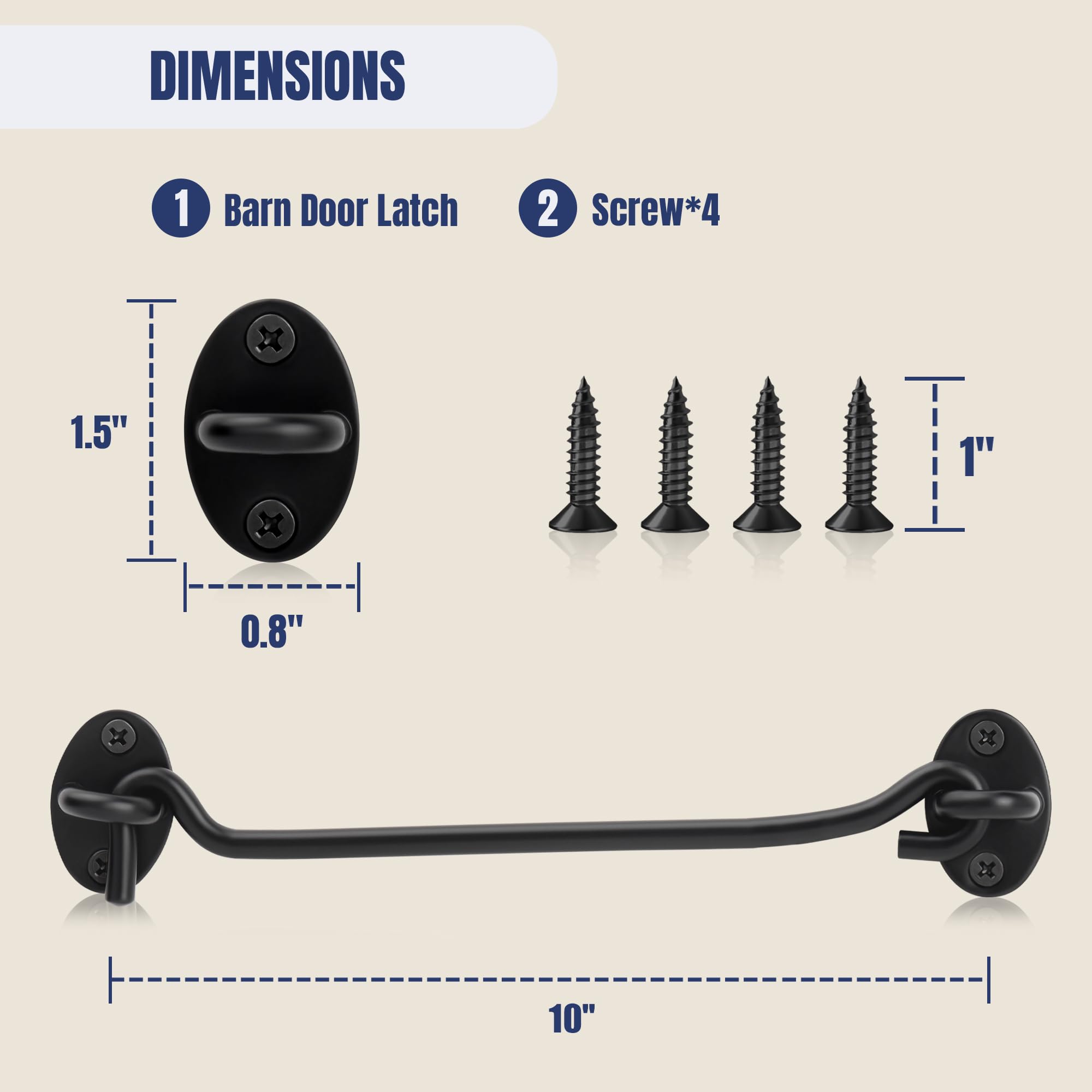 Snapklik.com : Privacy Hook And Eye Latch, 10 Inch Heavy Duty Barn Door ...
