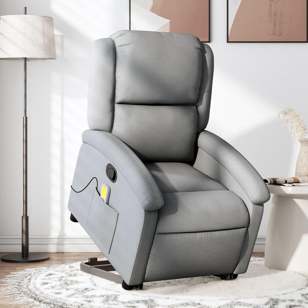 Fauteuil de massage inclinable pour balcon et terrasse en tissu gris Homgoday