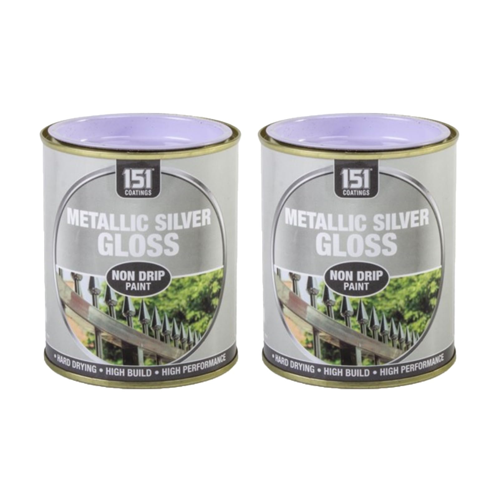 PEBBLE HUG Metallic Silver Gloss Non-Drip Paint, Fast-Drying Formula, DIY Projects, Suitable for Use on Wood, Metal, Plastic, Perfect for Interior and Exterior Use, 300ml, (2 Pcs)