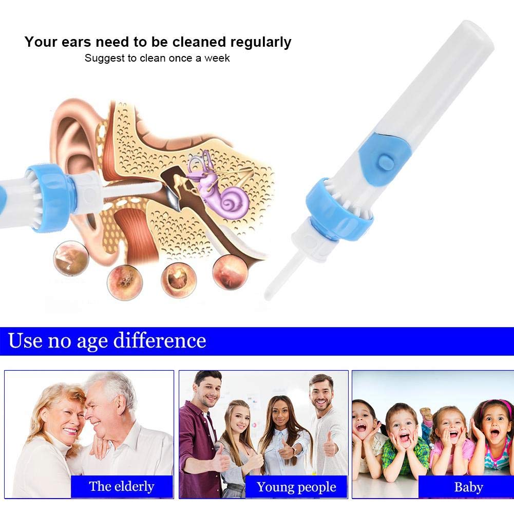 Eliminación de Cerumen Eléctrico, Limpiador de Oídos, Aspirador de Oídos, Kit de Eliminación de Cerumen, Limpiador de Cerumen de Oído, Aspirador Eléctrico Automático de Cera de Oído, Removedor de Ceru