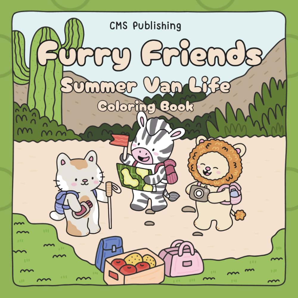 Furry Friends - Summer Van Life: Adventure Awaits: A Bold & Easy Summer Road Trip Coloring Book (Furry Friends: Bold and Easy Coloring Books)