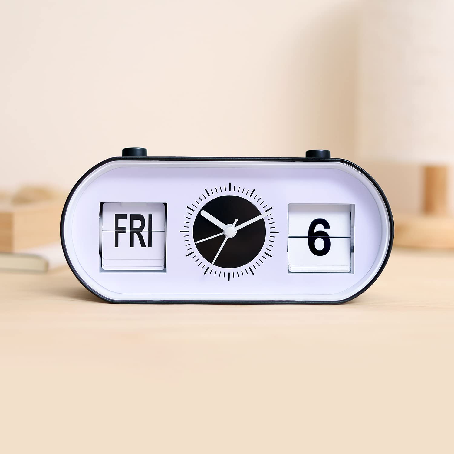 Despertador, Reloj de Escritorio Moderno, silencioso y Sencillo, con Calendario