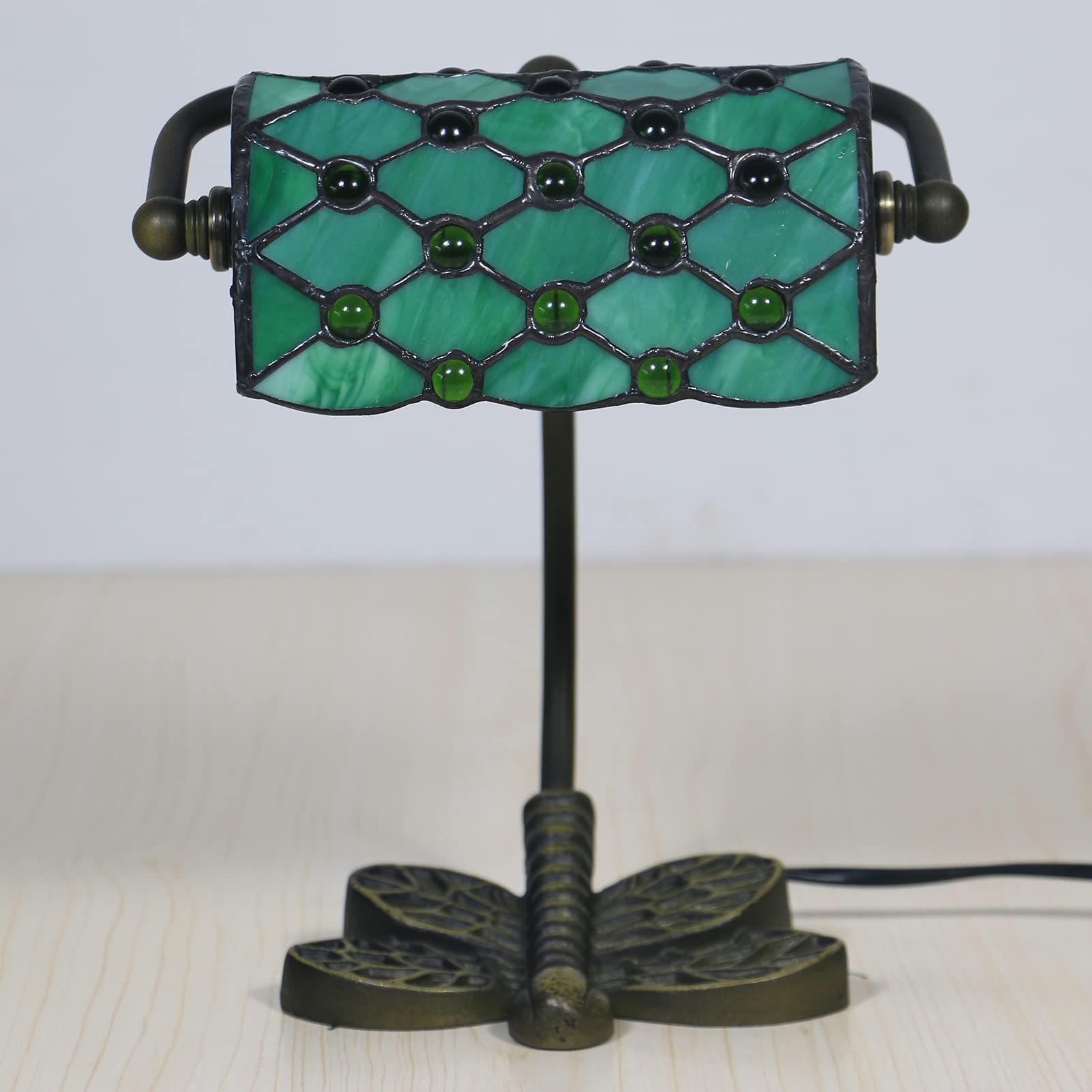 Vert Lampe de Banquier, Vintage Verre Lampe Tiffany, Traditionnelle Lampe banquier pour Bureau bibliothèque étude Bureau Chambre