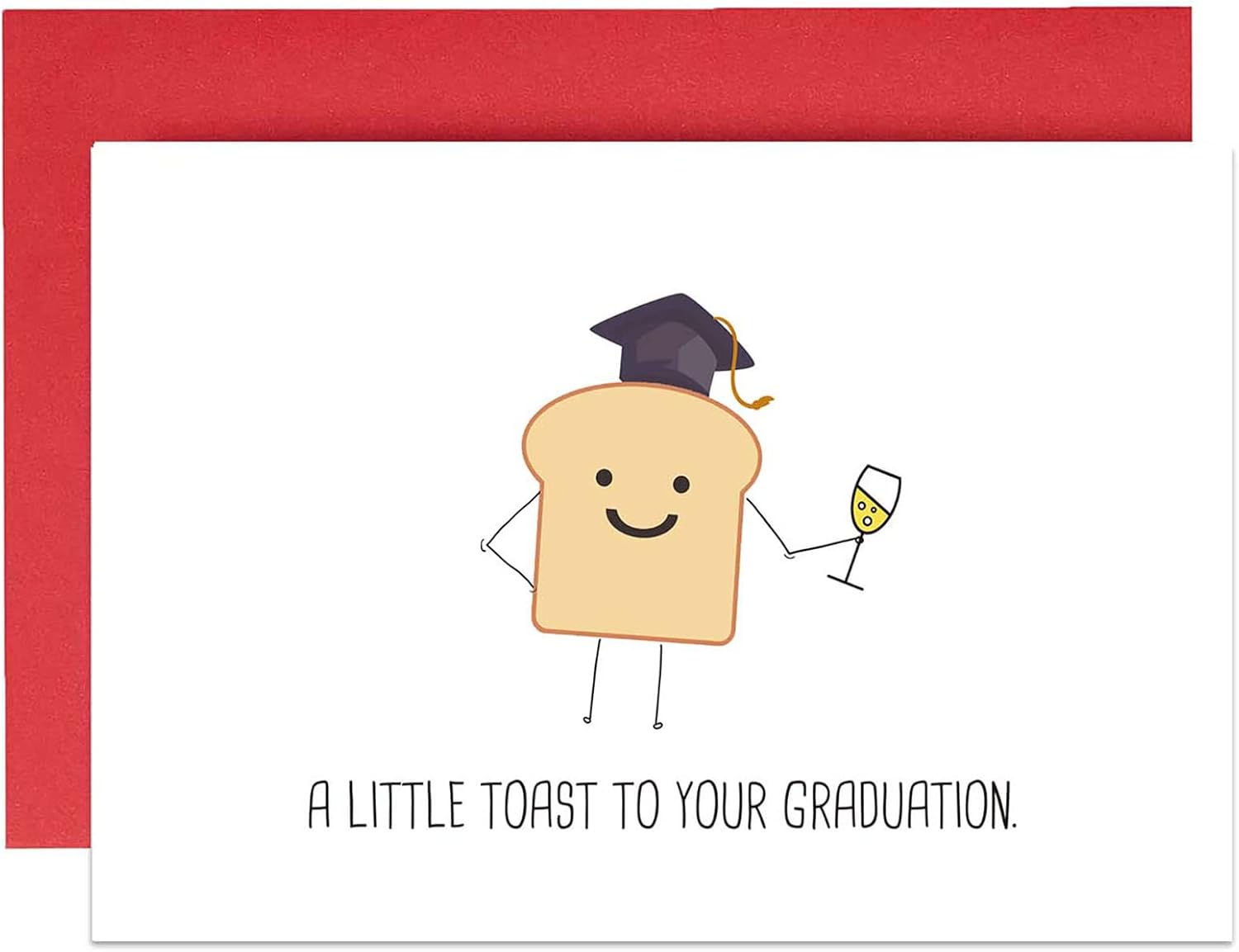 Serviky Cute Toast Congrats Card for Grad Students Classmate, A Little Toast to Your Graduation