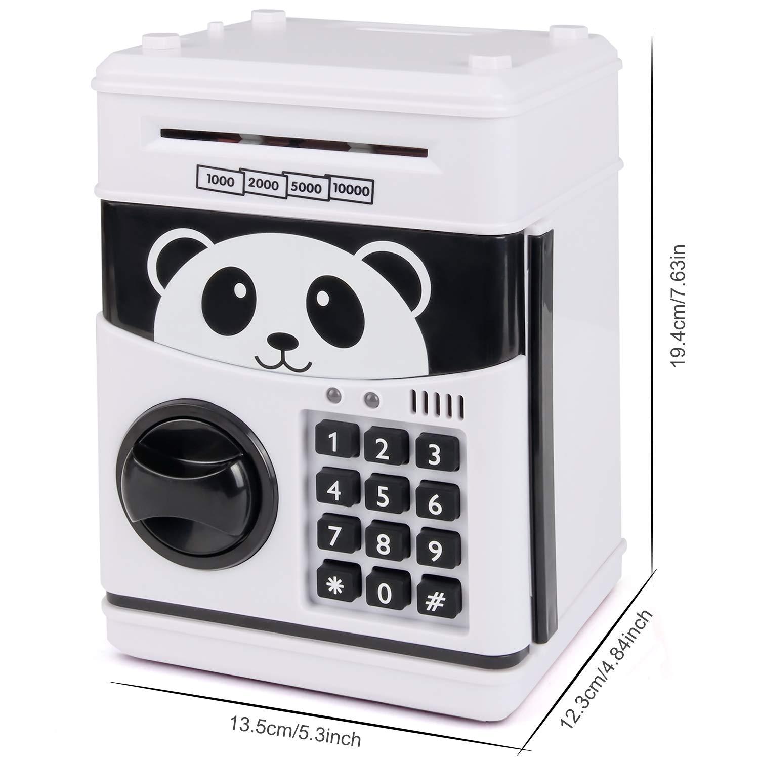 Amazon.co.jp: KMiKE 電子パンダ 貯金箱 子供用 キャッシュコイン カートゥーン ATM マネーセーバー コインバンク 子供用  パスワード&音楽付き 子供向けギフトに最適 (ブラック) : おもちゃ