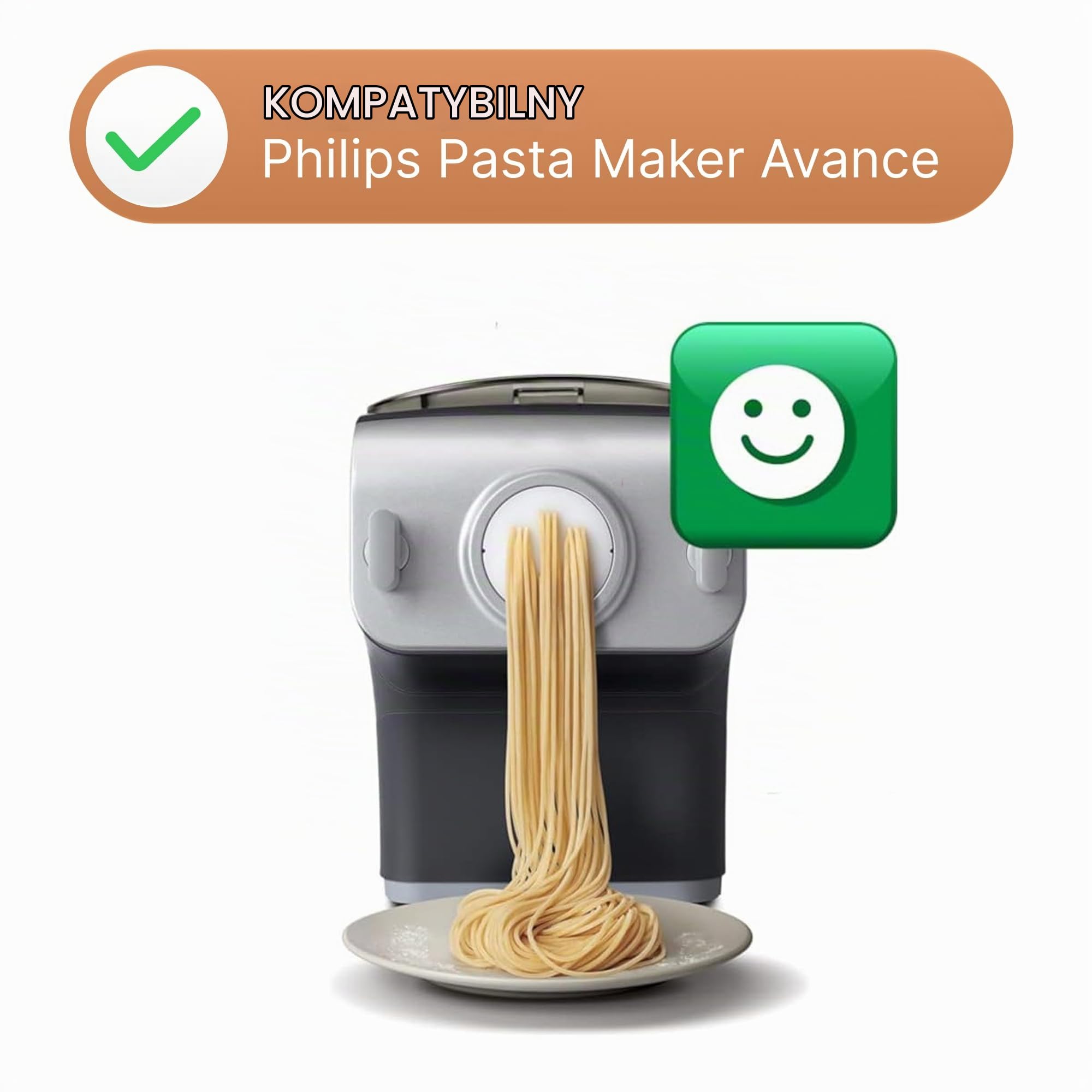 Pastidea - Adapter z metalu, kompatybilny z maszynką do makaronu Philips Avance i Series 7000 (srebrny)